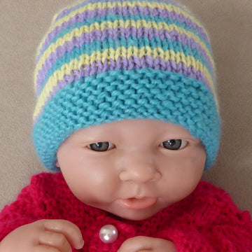 Lucy - prem baby striped hat
