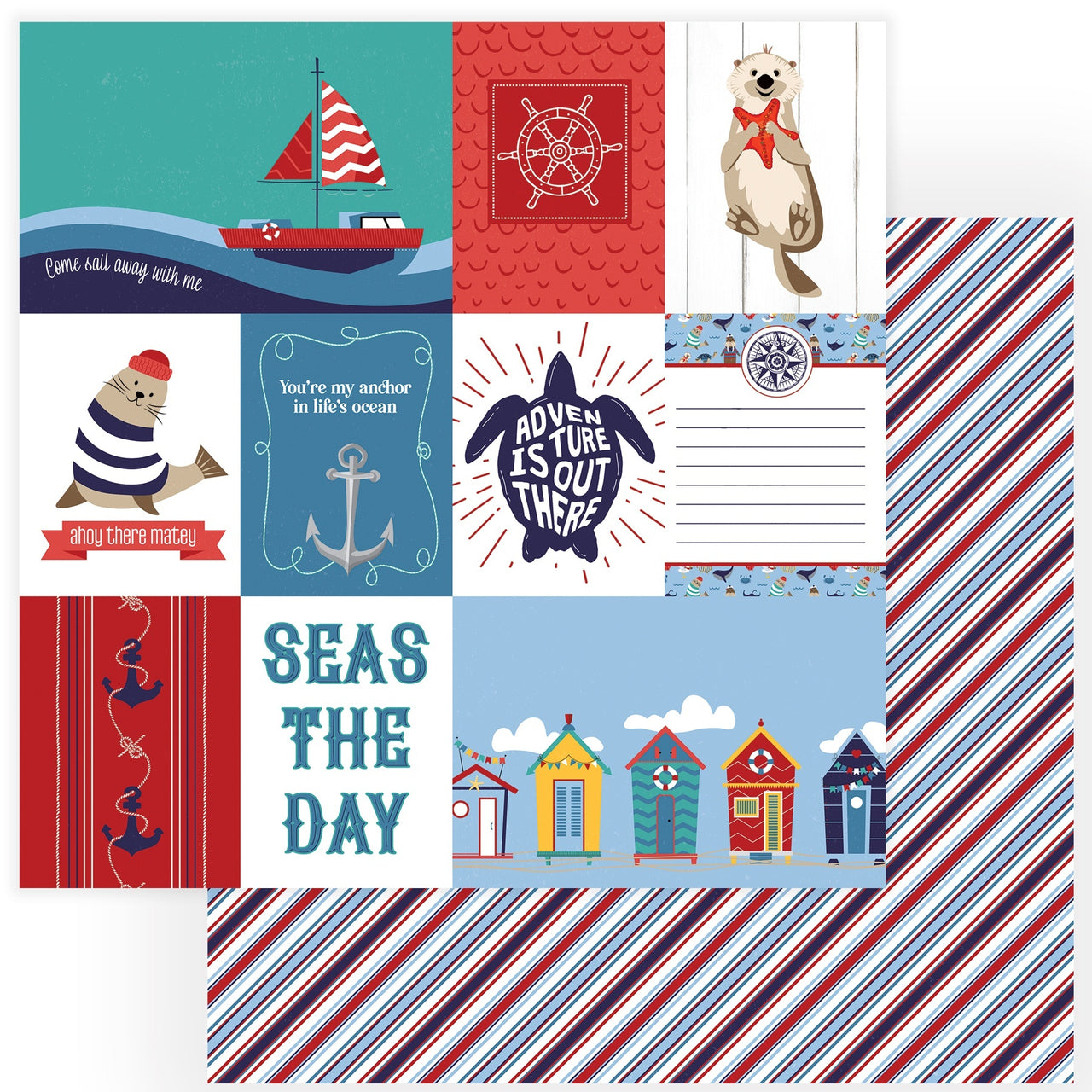 Photoplay Paper Monterey Bay Double-Sided Cardstock 12"X12" 25/Pkg - Seas The Day