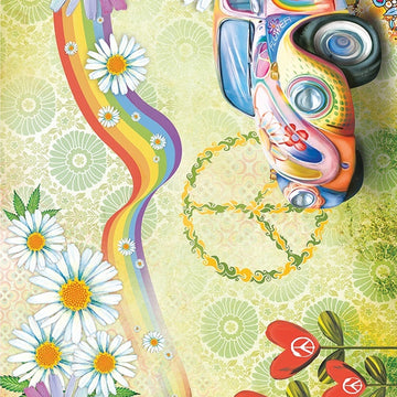 Ciao Bella Rice Paper Sheet A4 5/Pkg - Give Peace A Chance, The Seventies