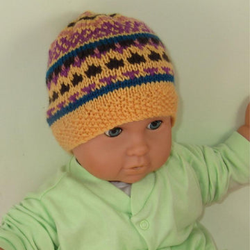 Baby and Toddler Simple Fairisle Beanie Hat