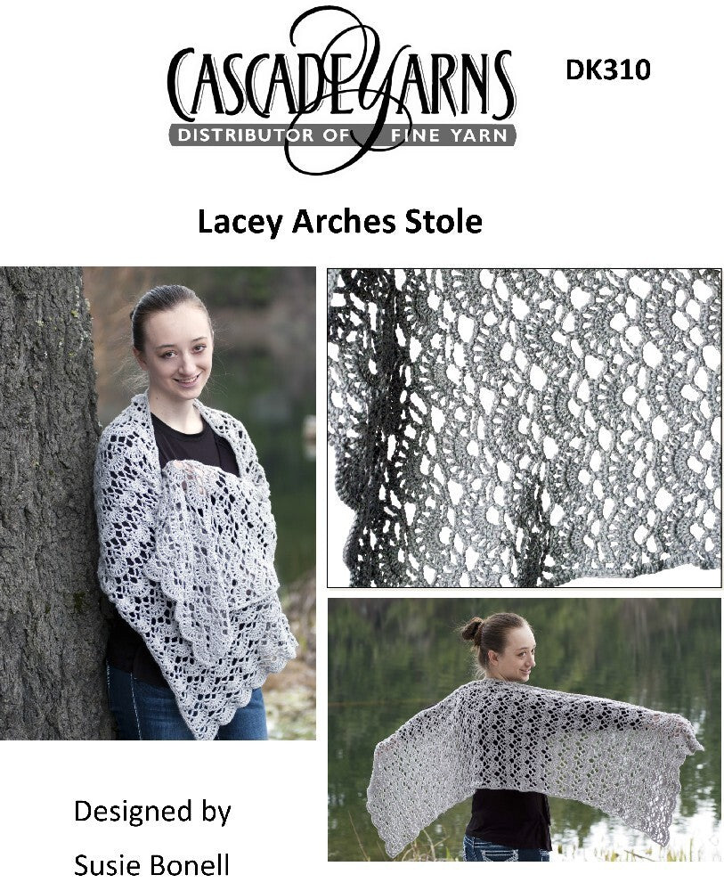 Lacey Arches Stole in Cascade Sunseeker - DK310