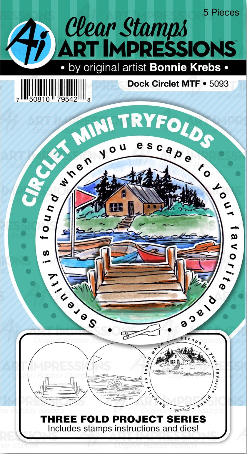 Art Impressions Circlet Mini TryFolds Stamp & Die Set - Dock