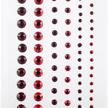 Darice Round Rhinestone Stickers 116/Pkg - Red