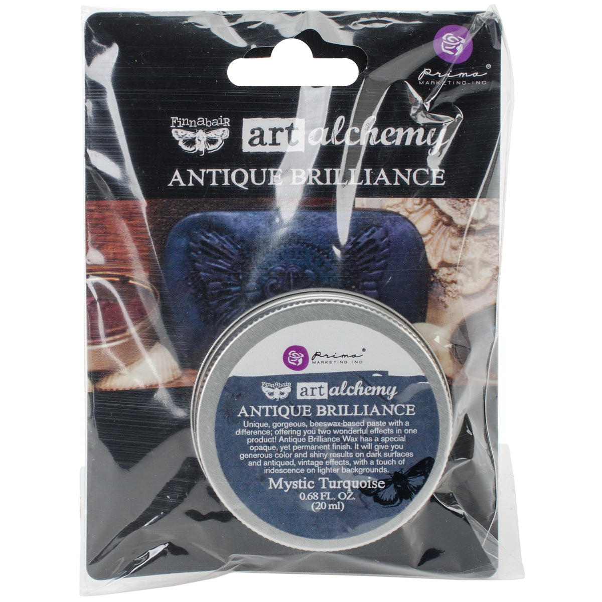 Prima Marketing Finnabair Art Alchemy Antique Brilliance Wax .68 Fluid Ounce - Mystic Turquoise