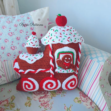 Gingerbread Train Cushion