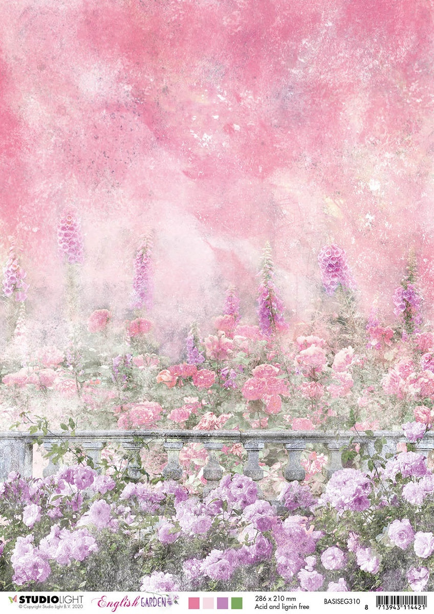 Studio Light English Garden Double-Sided Cardstock A4 10/Pkg - NR. 310