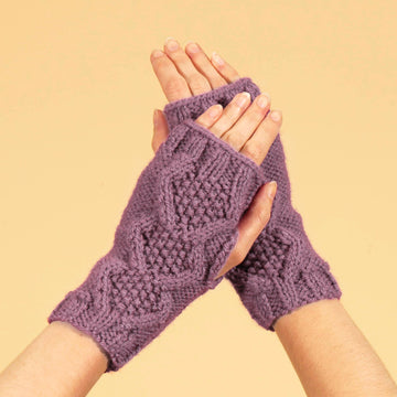 "Snowfall Wristwarmers" - Gloves Knitting Pattern For Women in Paintbox Yarns Simply Aran - Aran-Acc-003