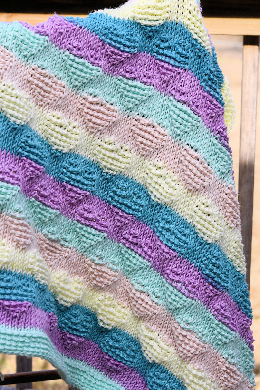 Striped Hearts Baby Blanket