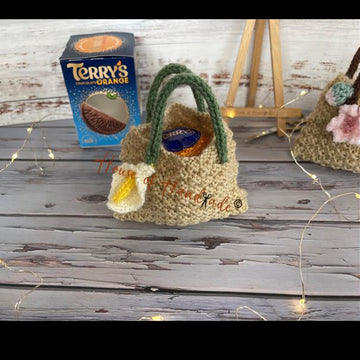 Calla Lily & Cherry Blossom Tote Bag Chocolate Orange Knitting Pattern