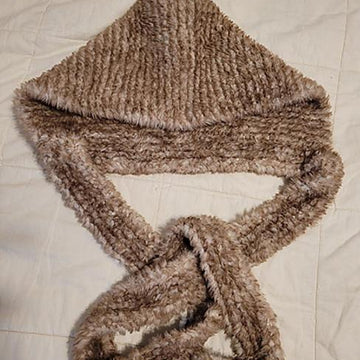 Faux Fur Bonnet with Scarf