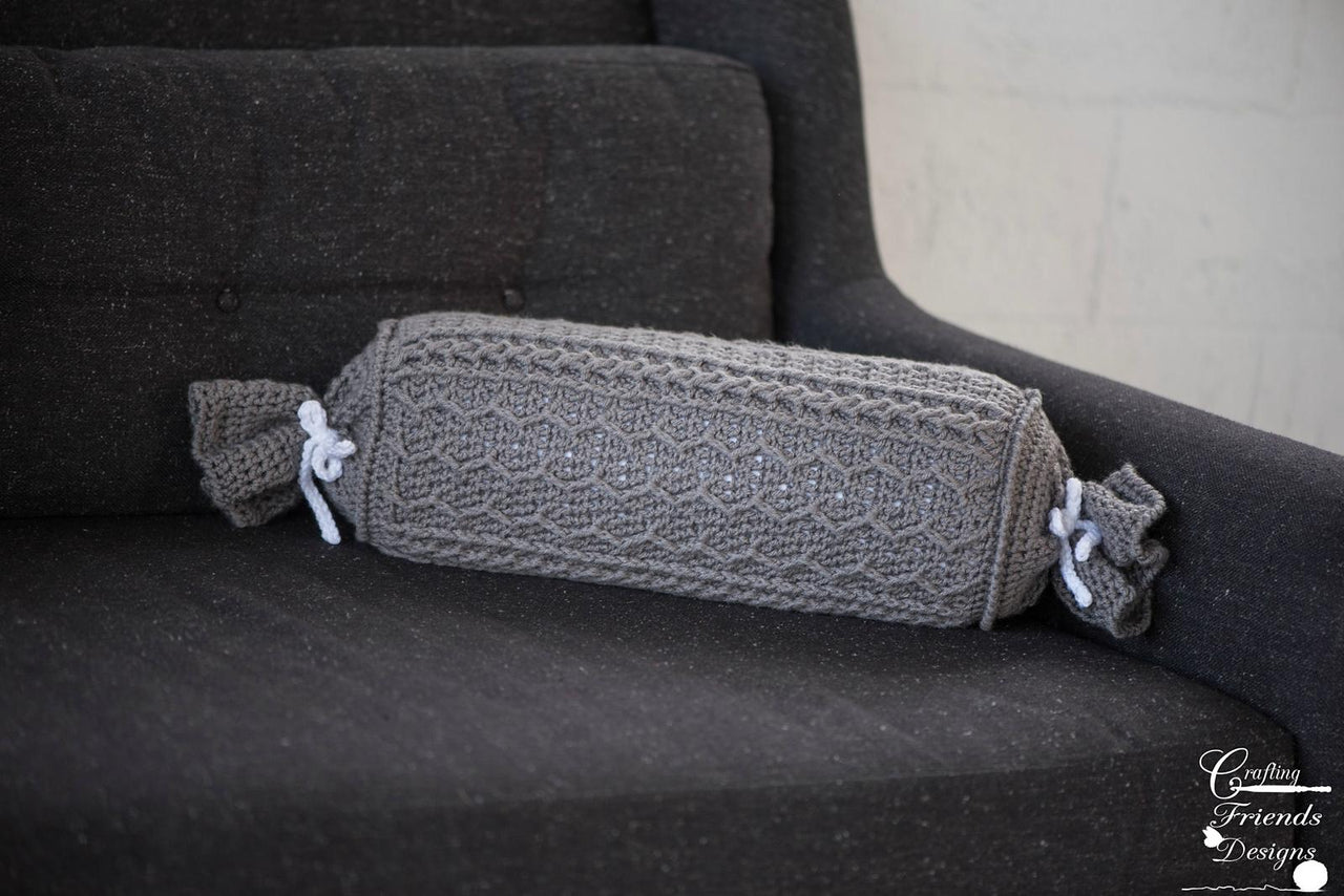 Cabled Zig Zag Bolster Pillow