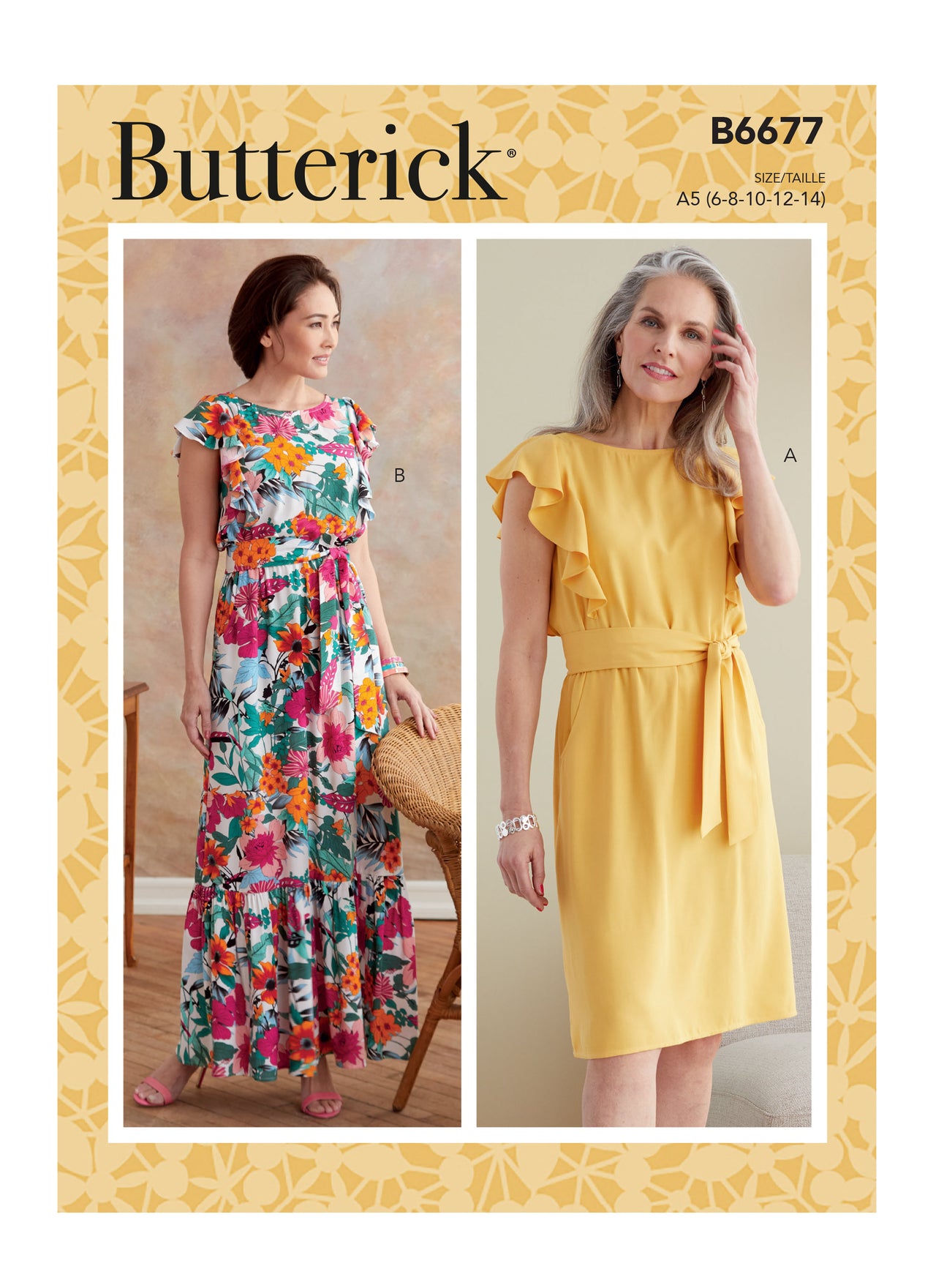 Butterick Misses' Dress and Sash B6677 - Sewing Pattern