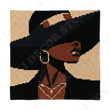 Black Hat Woman Blanket C2C Crochet PATTERN