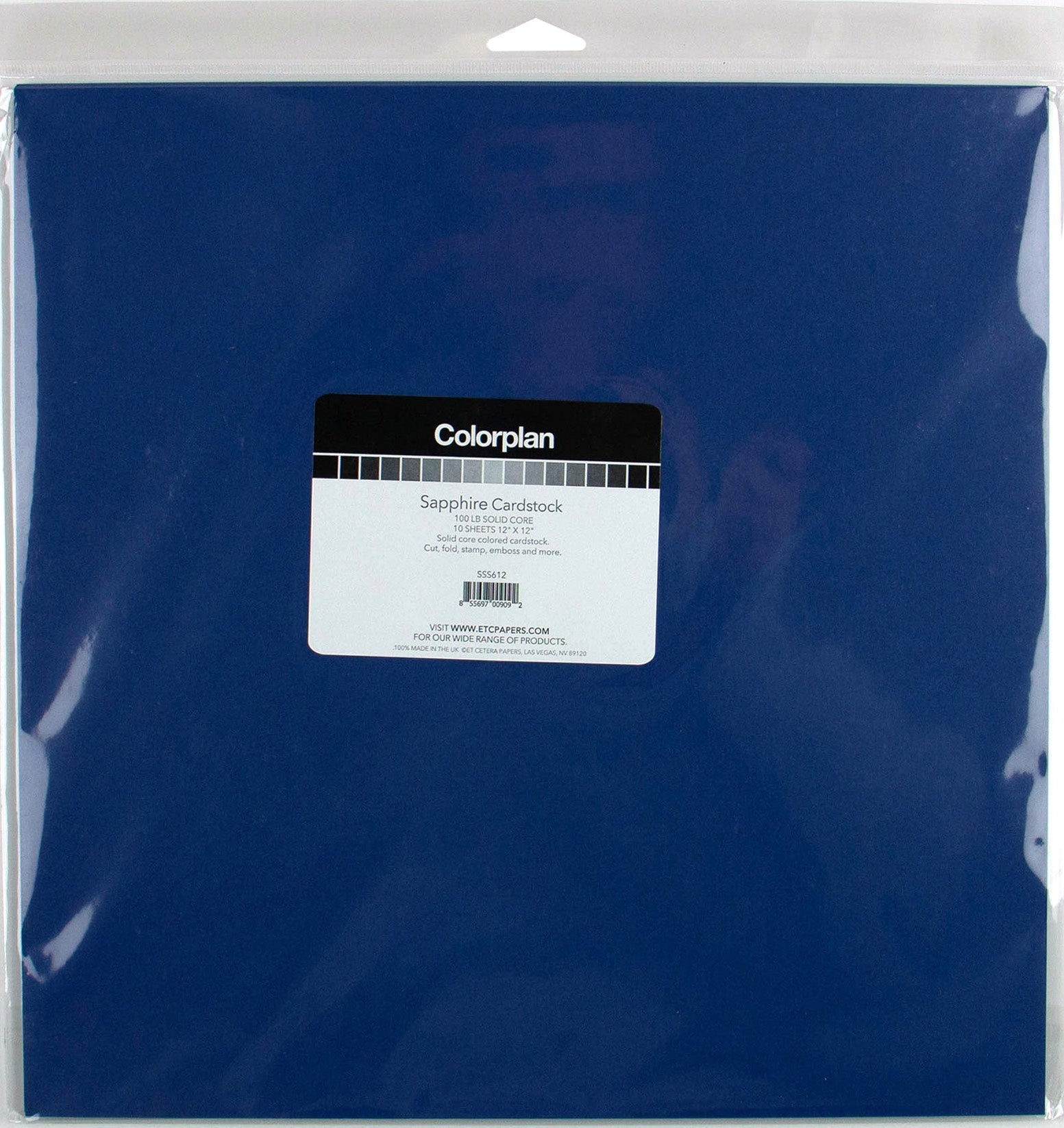 Arc Crafts ColorPlan 100lb Cover Solid Cardstock 12"X12" 10/Pkg - Sapphire