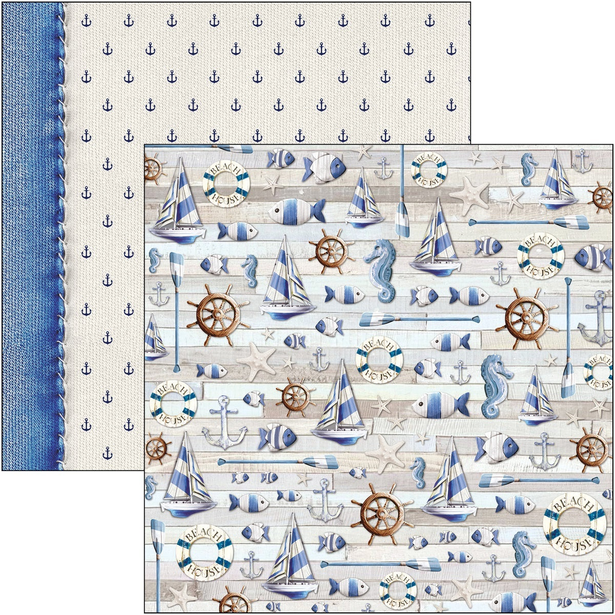 Ciao Bella Double-Sided Cardstock 90lb 12"X12" 12/Pkg - Coastal Living, Sound Of Summer