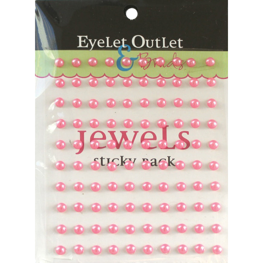 Eyelet Outlet Adhesive Pearls 5mm 100/Pkg - Pink