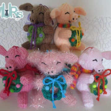 Perky Holiday Pig Ornament