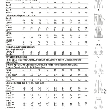 Butterick Misses' Pleated or Flared Skirts B6744 - Sewing Pattern