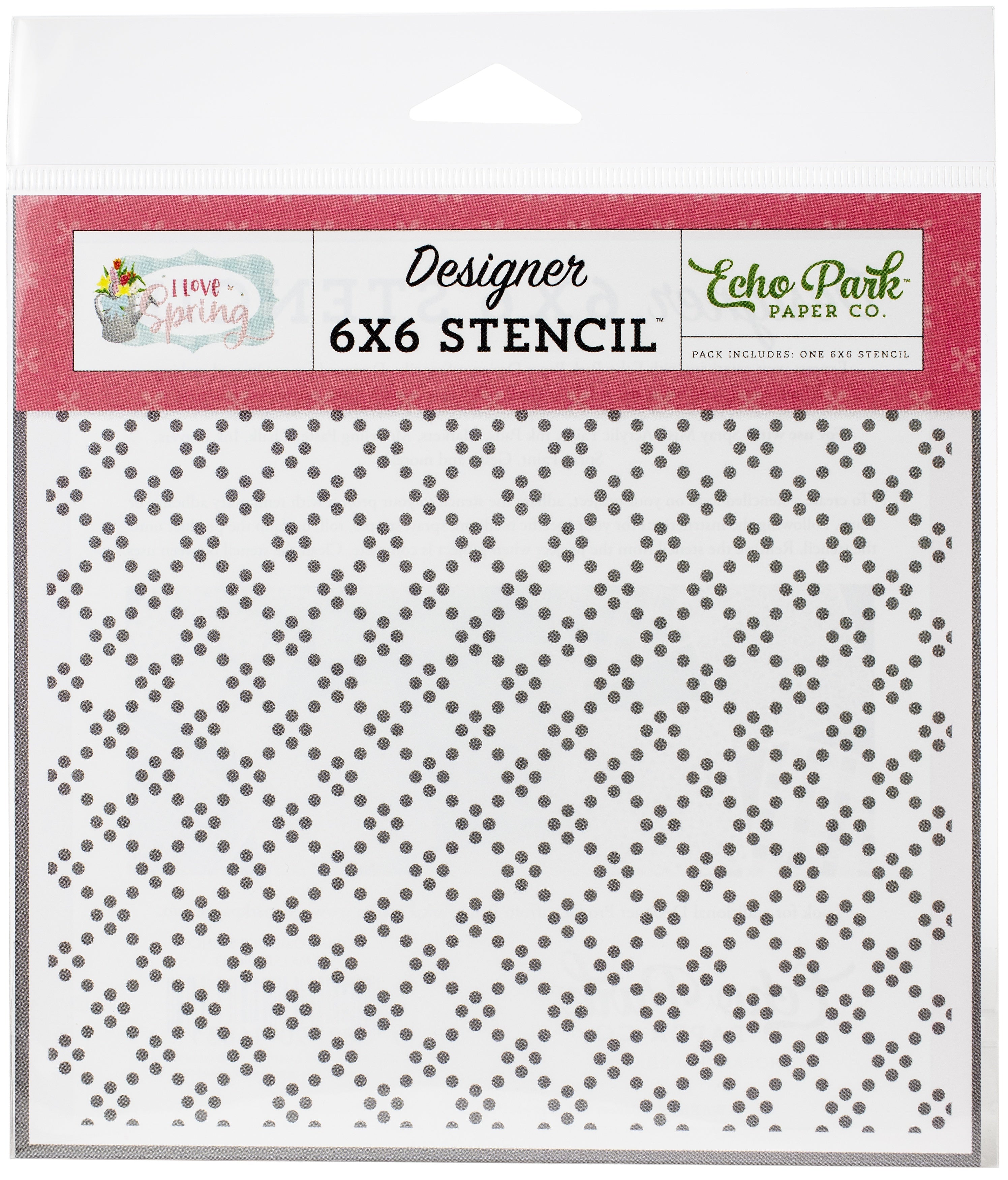 Echo Park Paper Echo Park Stencil 6"X6" - Honeycomb, I Love Spring