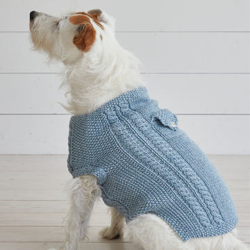 Denim Coat - Dog Jumper Knitting Pattern For Pets in Debbie Bliss Cotton Denim DK by Debbie Bliss