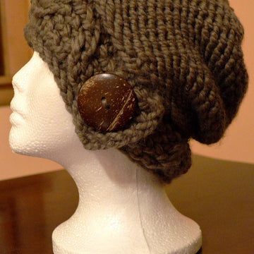 Cable Brimmed Slouch Hat