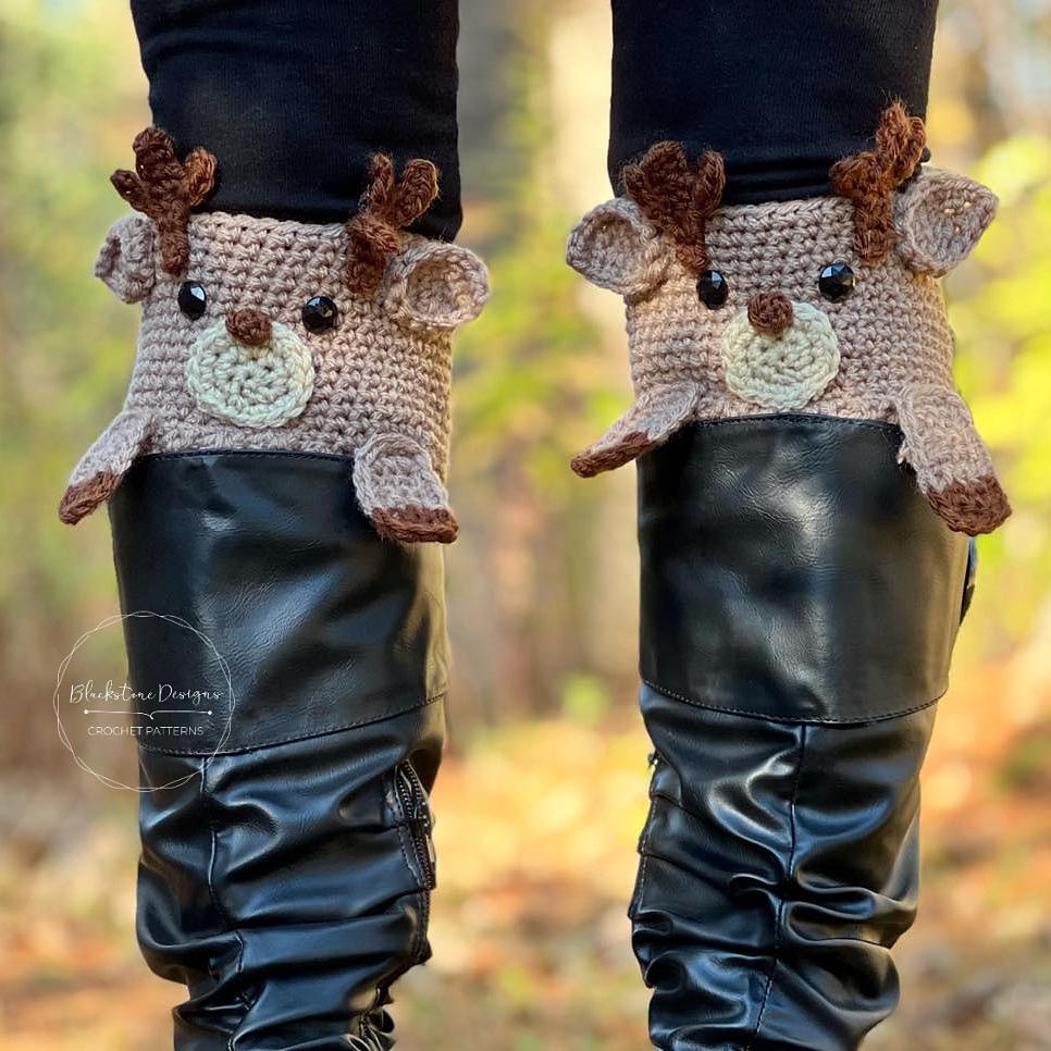 Peeping Reindeer Boot Cuffs