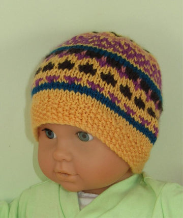 Baby and Toddler Simple Fairisle Beanie Hat