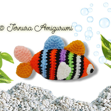 Mehrfarbiger Fisch Häkelanleitung