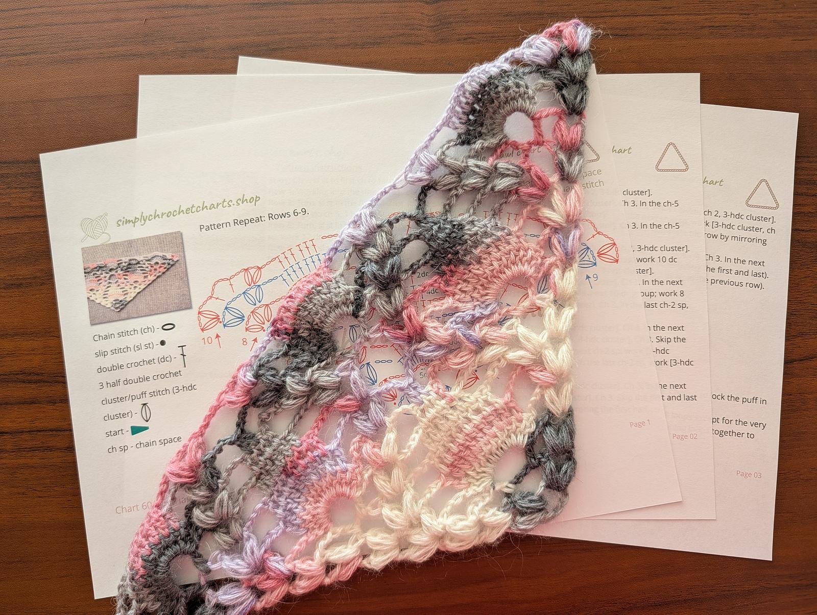Crochet Shawl Pattern/Chart #60