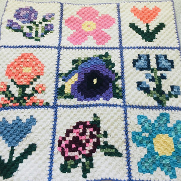 Burgundy Rose Flower C2C Graphgan Square
