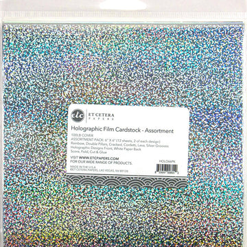 Arc Crafts ETC Papers Holographic Film Cardstock 6"X6" 12/Pkg - Assorted, 6 Designs/2 Each
