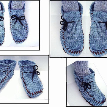 605 MEN'S Knit Moccasin Loafer Slippers