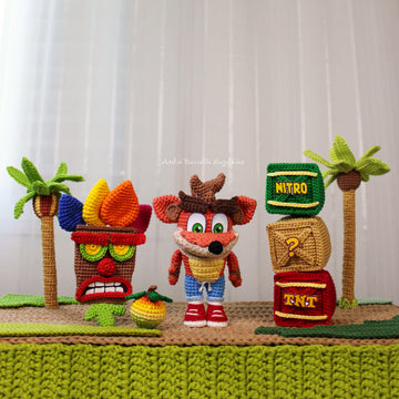 Crash Bandicoot Collection - PDF Amigurumi Crochet Pattern Set (Crash+Coco+Cortex+Masks+TrioBox)