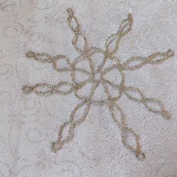 Wire Crocheted Snowflake with Beads