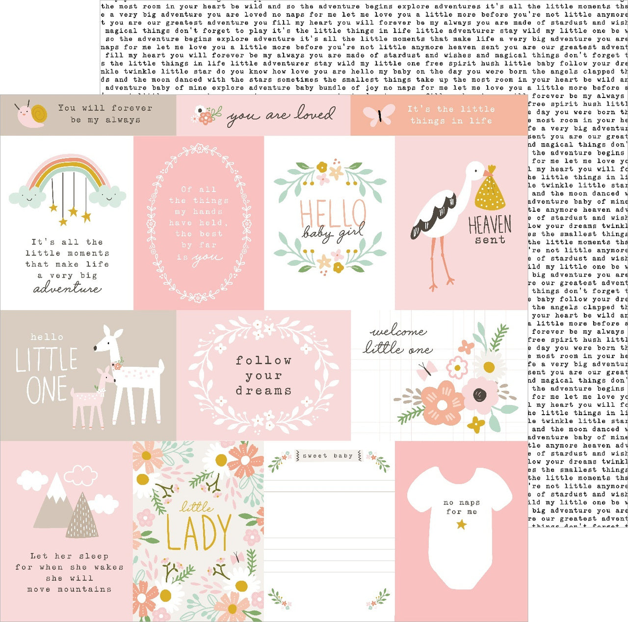 American Crafts Peek-A-Boo You Double-Sided Cardstock 12"X12" 25/Pkg - Follow Your Dreams, Girl