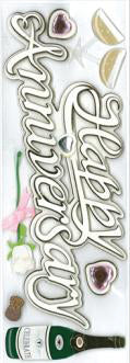 Jolee's Boutique Title Waves Dimensional Stickers - Happy Anniversary