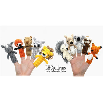 Animal2 Ten Finger Puppets Crochet Pattern