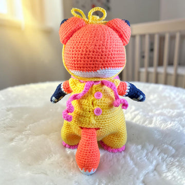 Crochet Fox Doll Amigurumi Pattern PDF, Woodland Fox Couple, Dress Up Doll, Crochet Toy Clothes, Kawaii Fox Plush