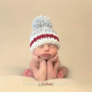 Work Sock Roots Baby Hat Red Stripe Sock Monkey