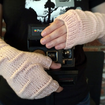 Pucker Stitch Fingerless Gloves