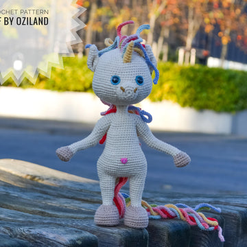 Crochet Pattern Amigurumi Rainbow the unicorn toy