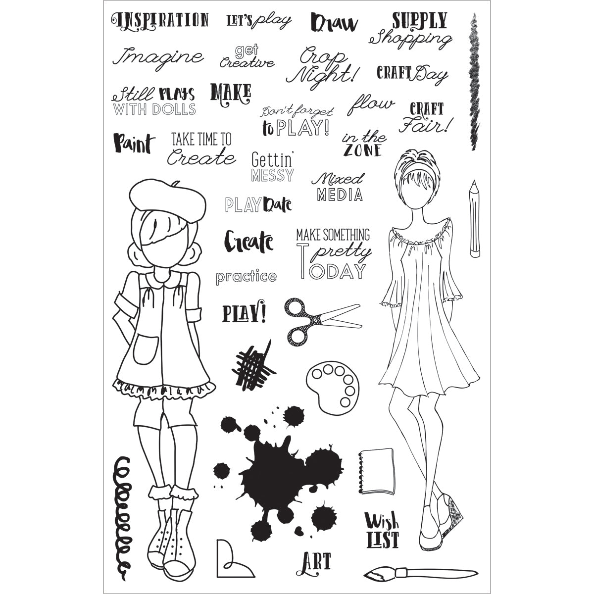 Prima Marketing Julie Nutting Planner Clear Stamps 4"X6" Sheet - Craft Day