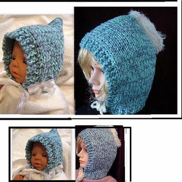 614 KNITTED HOOD, baby to adult