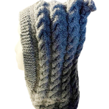 Turtleneck Cabled Neck Warmer Hoodie Knitting Pattern