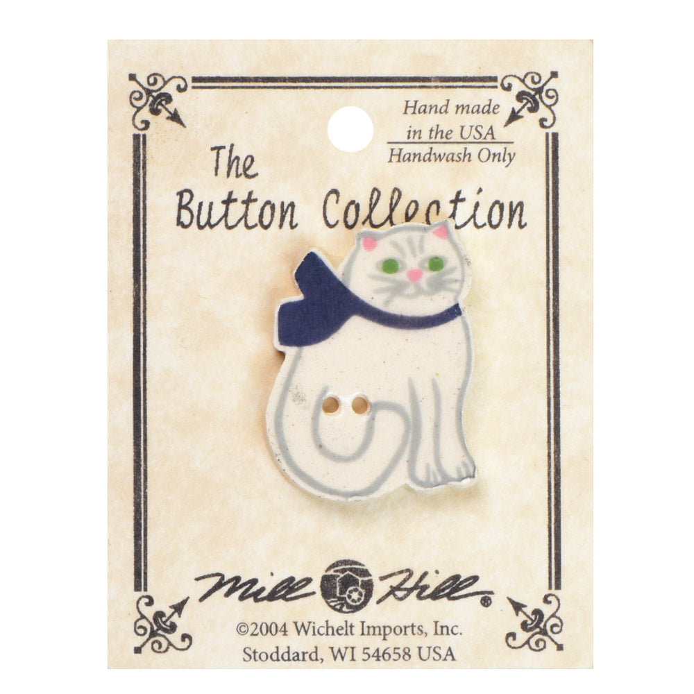 Mill Hill Button 86101 - Cat with Bow