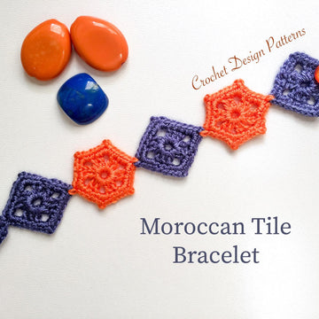 Crochet Moroccan Tile Bracelet -pdf pattern-