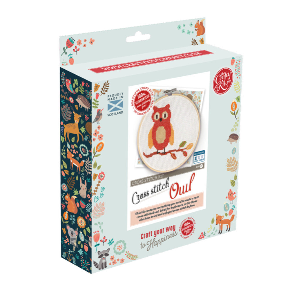 The Crafty Kit Company Owl Cross Stitch Kit - 15cm