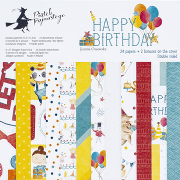 P13 Double-Sided Paper Pad 6"X6" 24/Pkg - Happy Birthday, 6 Designs/4 Each +