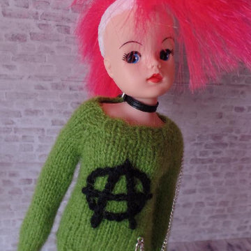 Anarchy boiled wool sweater for dolls