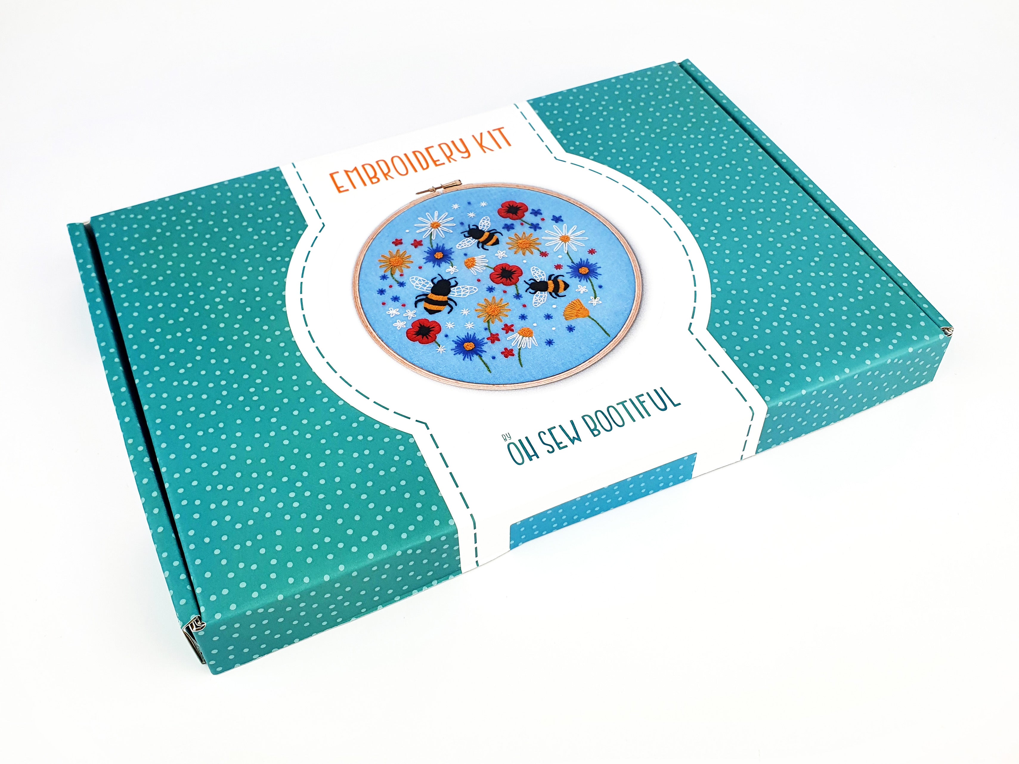 Oh Sew Bootiful Bees and Wildflowers Printed Embroidery Kit